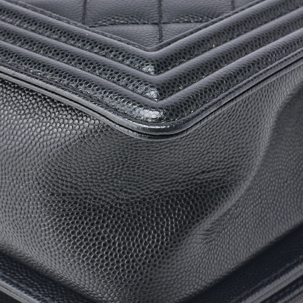 CHANEL Shoulder Tote Bag Matelasse Caviar Skin Black Gold-Tone Hardware Pre-Owned - Vintage La Charme