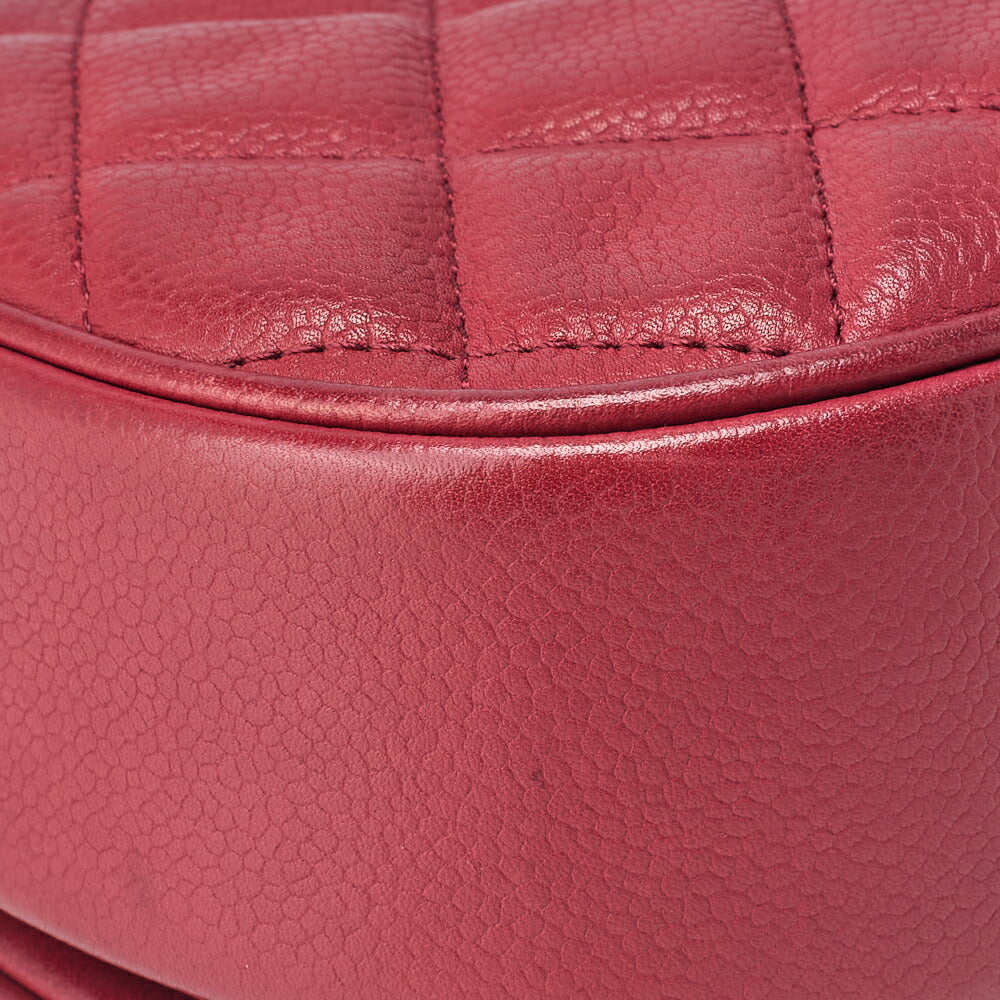CHANEL Shoulder Tote Bag Matelasse Full Flap Chain Caviar Skin Red Gold-Tone Hardware Pre-Owned - Vintage La Charme