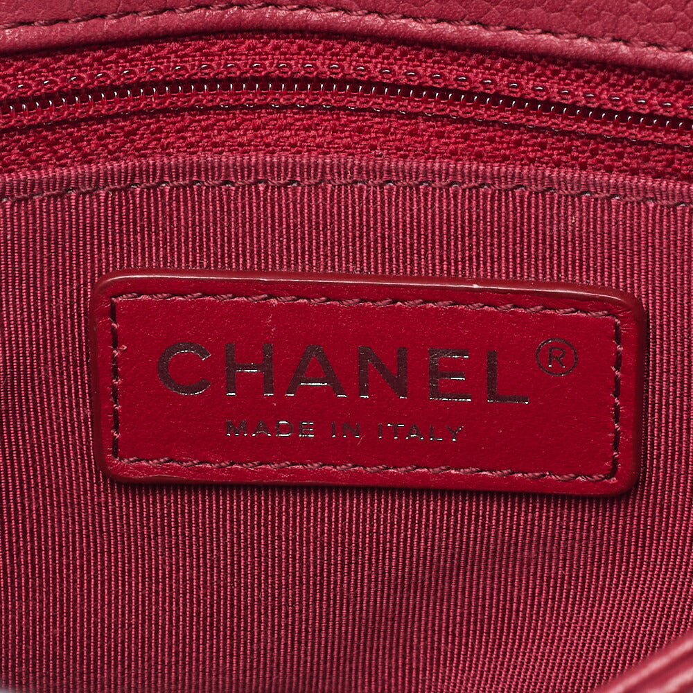 CHANEL Shoulder Tote Bag Matelasse Full Flap Chain Caviar Skin Red Gold-Tone Hardware Pre-Owned - Vintage La Charme