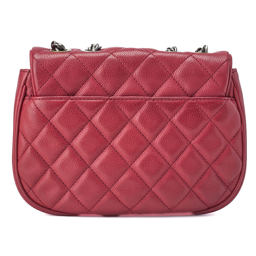 CHANEL Shoulder Tote Bag Matelasse Full Flap Chain Caviar Skin Red Gold-Tone Hardware Pre-Owned - Vintage La Charme