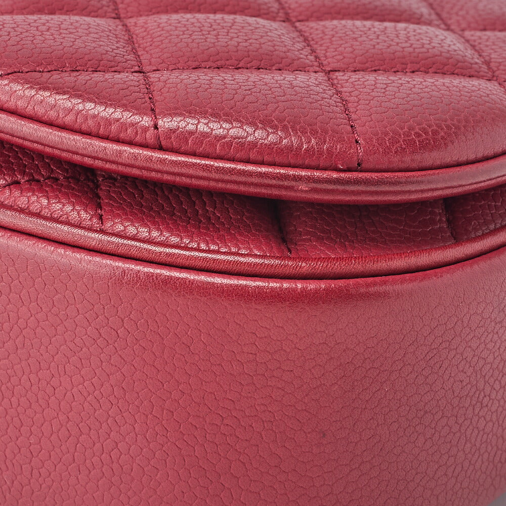CHANEL Shoulder Tote Bag Matelasse Full Flap Chain Caviar Skin Red Gold-Tone Hardware Pre-Owned - Vintage La Charme