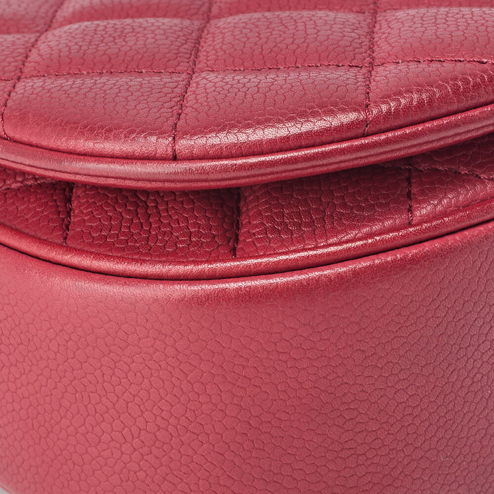 CHANEL Shoulder Tote Bag Matelasse Full Flap Chain Caviar Skin Red Gold-Tone Hardware Pre-Owned - Vintage La Charme