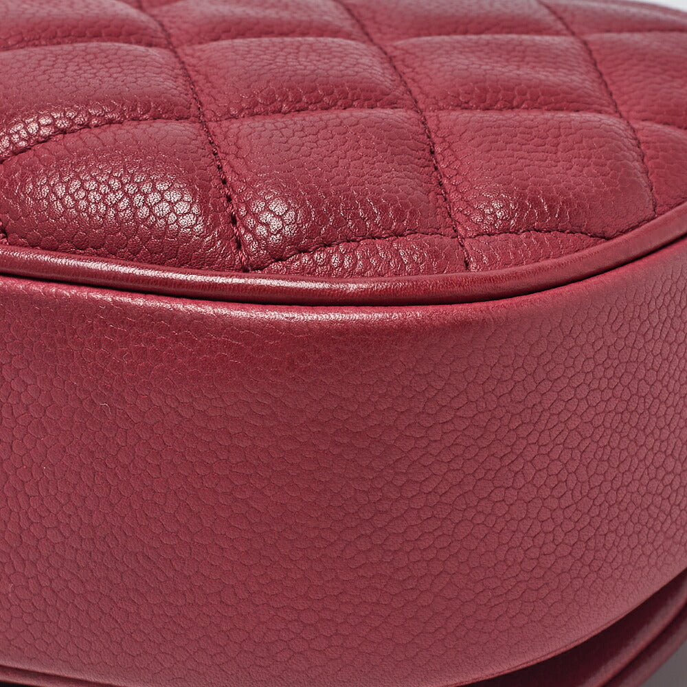 CHANEL Shoulder Tote Bag Matelasse Full Flap Chain Caviar Skin Red Gold-Tone Hardware Pre-Owned - Vintage La Charme