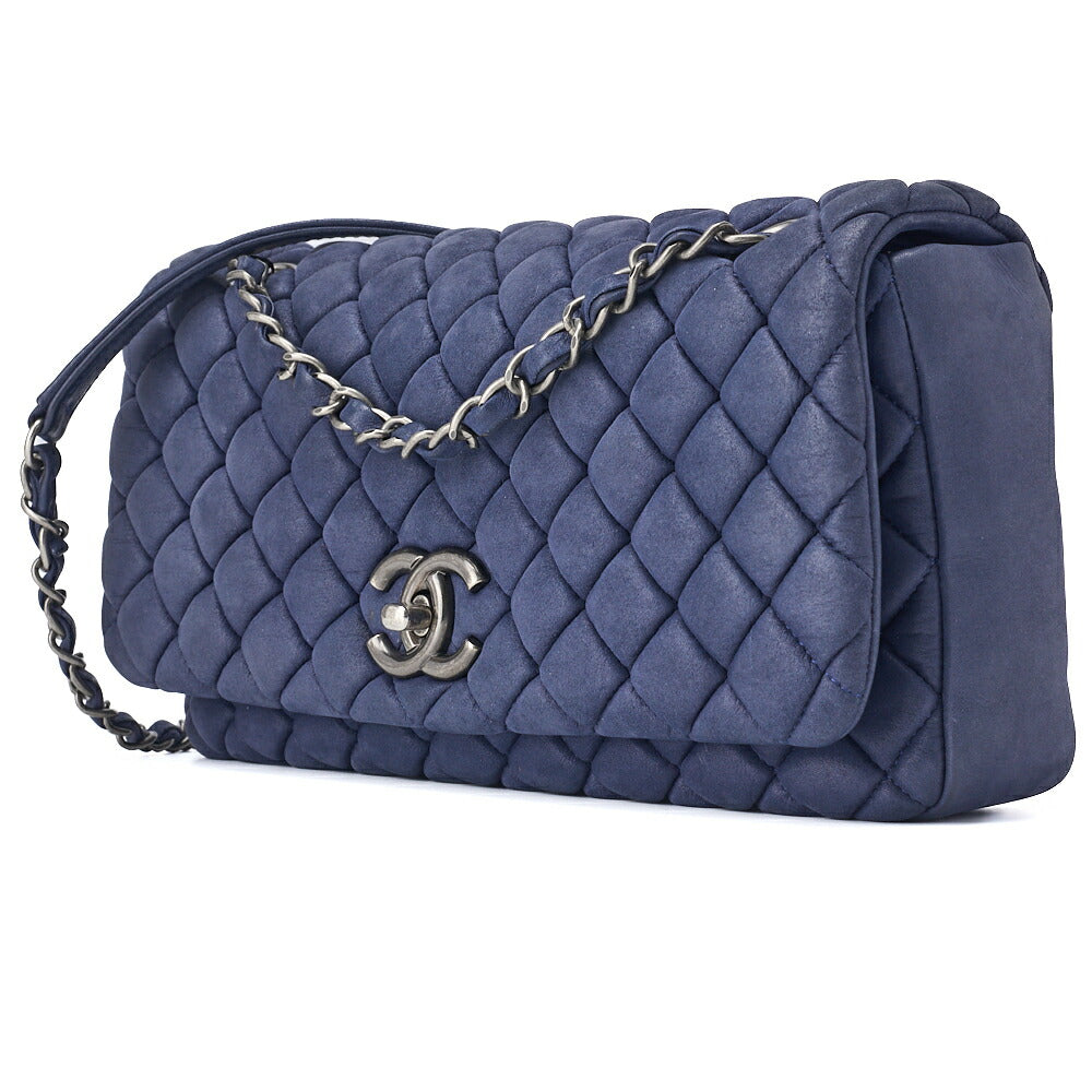 CHANEL Shoulder Bag Tote Bag Matelasse Sparkle Leather Navy Silver-Tone Hardware Pre-Owned - Vintage La Charme