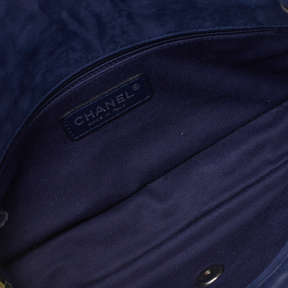 CHANEL Shoulder Bag Tote Bag Matelasse Sparkle Leather Navy Silver-Tone Hardware Pre-Owned - Vintage La Charme