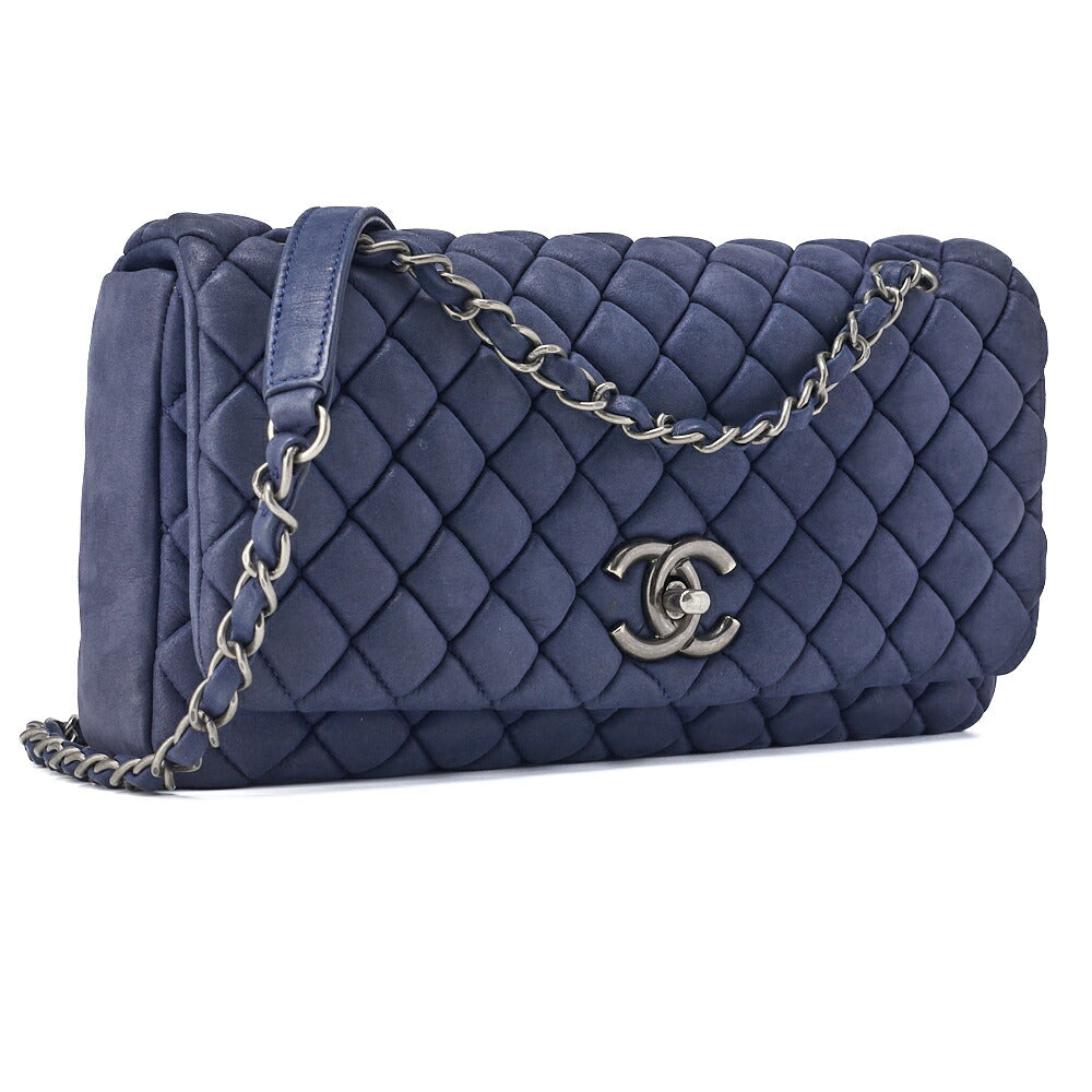 CHANEL Shoulder Bag Tote Bag Matelasse Sparkle Leather Navy Silver-Tone Hardware Pre-Owned - Vintage La Charme