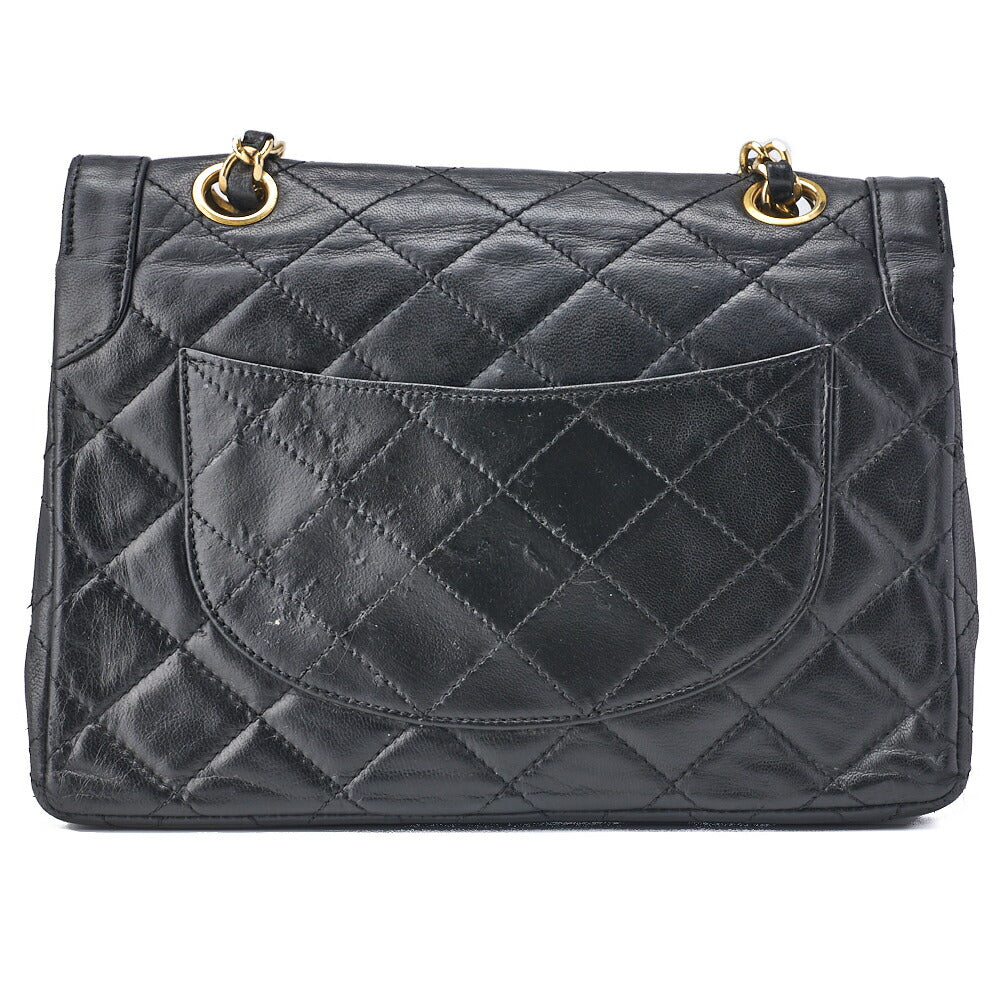 Chanel Shoulder Bag Matelasse Lambskin Black Gold-Tone Hardware Pre-Owned - Vintage La Charme