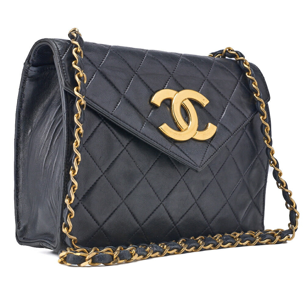 CHANEL Shoulder Bag Matelasse Lambskin Black Gold-Tone Hardware Pre-Owned - Vintage La Charme