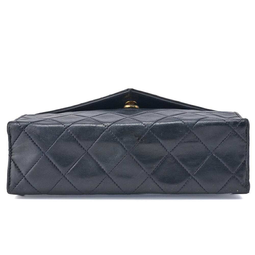 CHANEL Shoulder Bag Matelasse Lambskin Black Gold-Tone Hardware Pre-Owned - Vintage La Charme