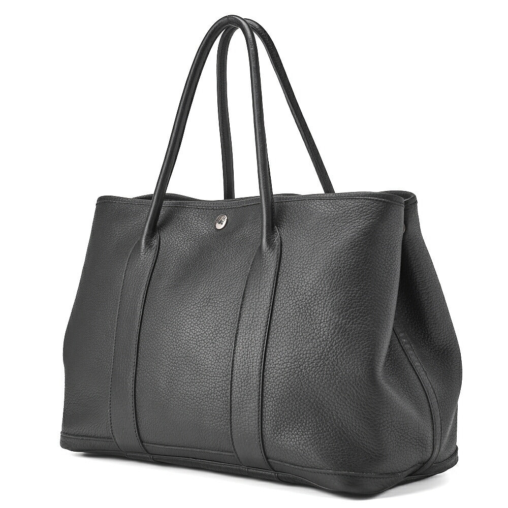 HERMES Garden Party PM Tote Bag Negonda Black Silver-Tone Hardware Pre-Owned - Vintage La Charme