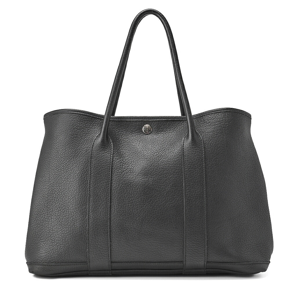 HERMES Garden Party PM Tote Bag Negonda Black Silver-Tone Hardware Pre-Owned - Vintage La Charme