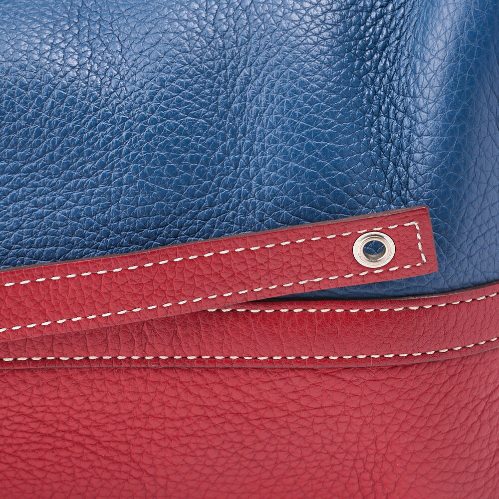 HERMES Handbag Picotin Lock MM Bicolor Clemence Rouge Casaque Gold-Tone Hardware Pre-Owned - Vintage La Charme