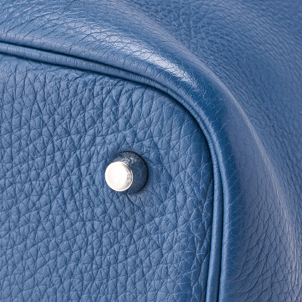 HERMES Handbag Picotin Lock MM Bicolor Clemence Rouge Casaque Gold-Tone Hardware Pre-Owned - Vintage La Charme