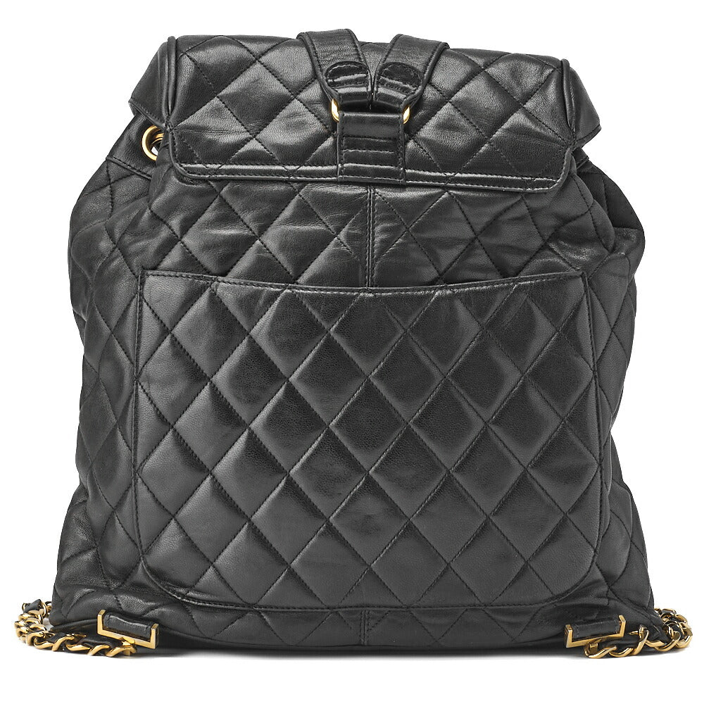 CHANEL Shoulder Backpack Bag Matelasse Lambskin Black Gold-Tone Hardware Pre-Owned - Vintage La Charme