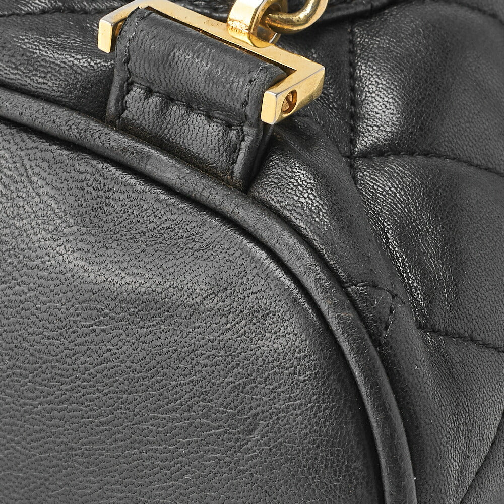 CHANEL Shoulder Backpack Bag Matelasse Lambskin Black Gold-Tone Hardware Pre-Owned - Vintage La Charme