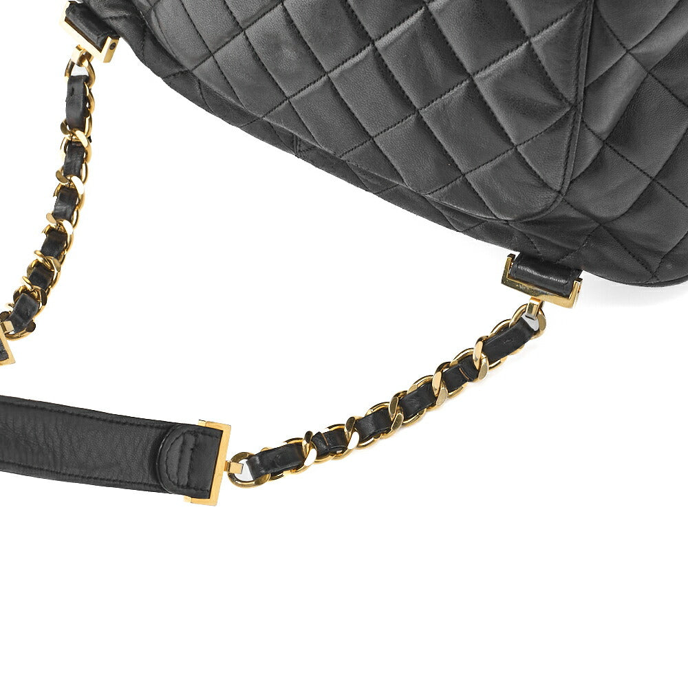 CHANEL Shoulder Backpack Bag Matelasse Lambskin Black Gold-Tone Hardware Pre-Owned - Vintage La Charme
