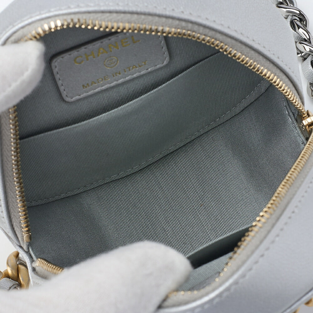 CHANEL Shoulder Bag Tote Bag 19 Matelasse Chain Shoulder Lambskin Silver Gold-Tone Hardware Pre-Owned - Vintage La Charme