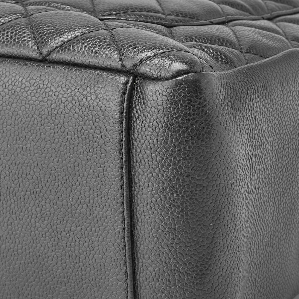 CHANEL Shoulder Tote Bag Matelasse GST Caviskin Black Silver-Tone Hardware Pre-Owned - Vintage La Charme