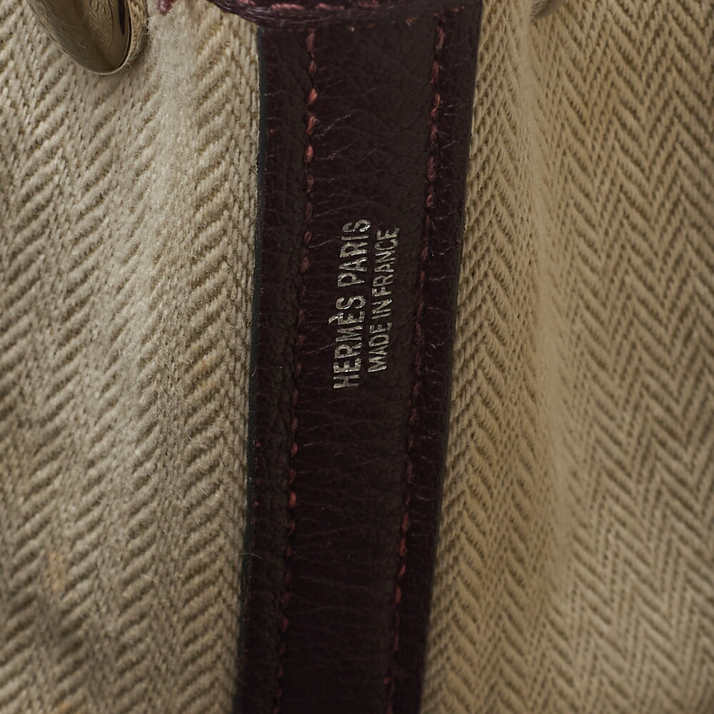 HERMES Garden Party TPM Tote Bag Negonda Prune Silver-Tone Hardware Pre-Owned - Vintage La Charme