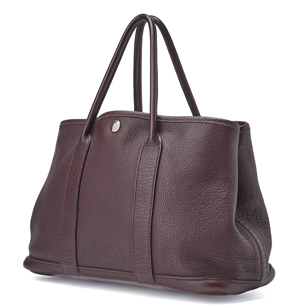 HERMES Garden Party TPM Tote Bag Negonda Prune Silver-Tone Hardware Pre-Owned - Vintage La Charme