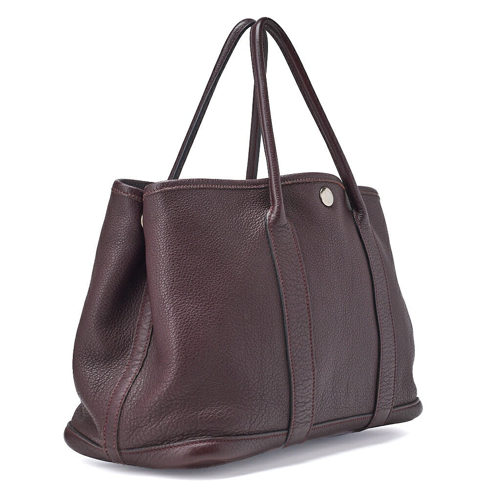 HERMES Garden Party TPM Tote Bag Negonda Prune Silver-Tone Hardware Pre-Owned - Vintage La Charme