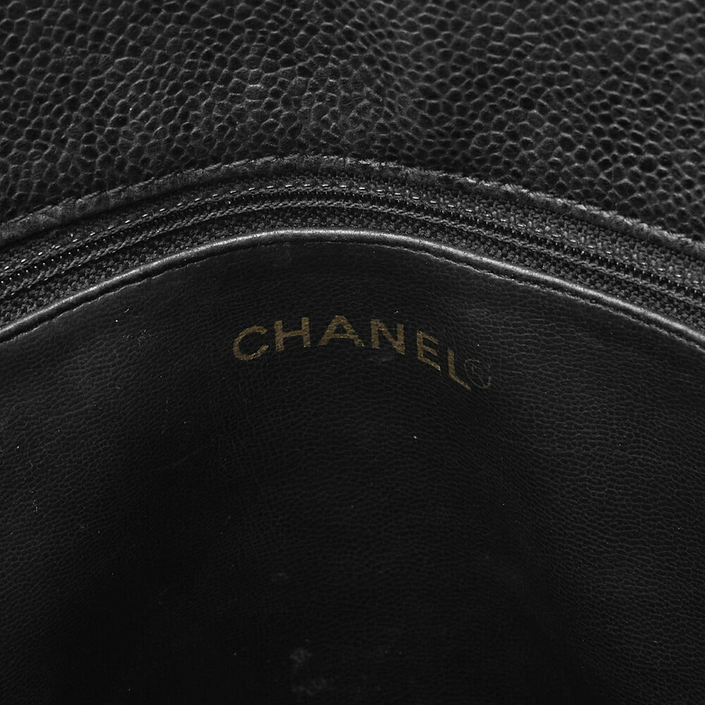 CHANEL Shoulder Tote Bag Triple Coco Double Chain Shoulder Caviar Skin Black Gold-Tone Hardware Pre-Owned - Vintage La Charme