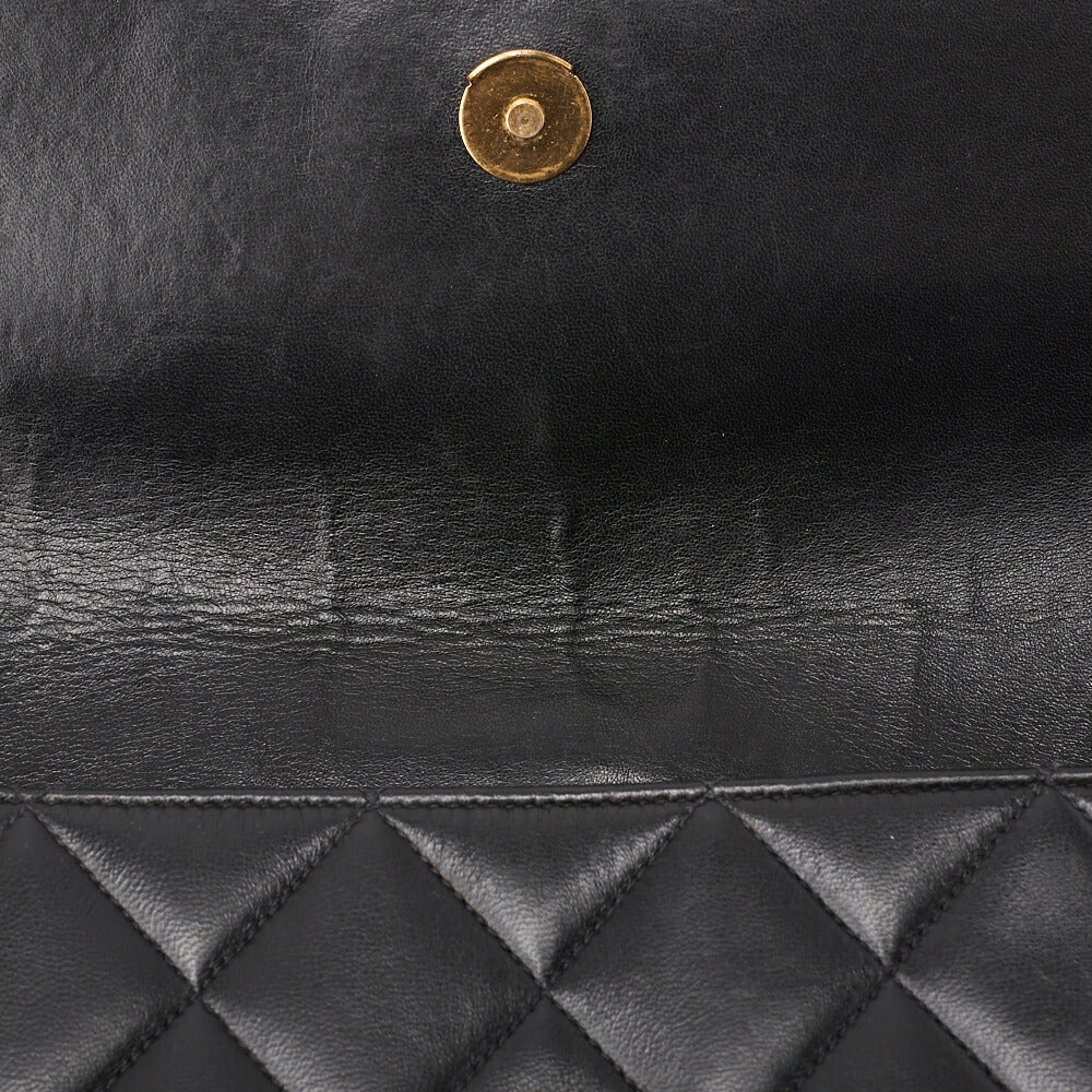 CHANEL Shoulder Bag, Matelasse, Chain Shoulder, Lambskin, Black, Gold-Tone Hardware, Pre-Owned - Vintage La Charme
