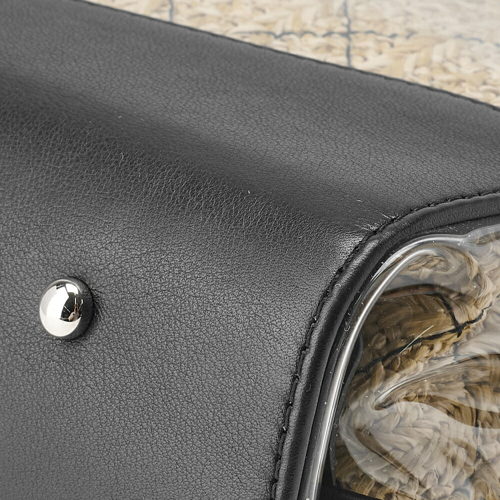 CHANEL Shoulder Tote Bag Matelasse Chain Shoulder 2WAY Lambskin Straw Black Silver-Tone Hardware Pre-Owned - Vintage La Charme