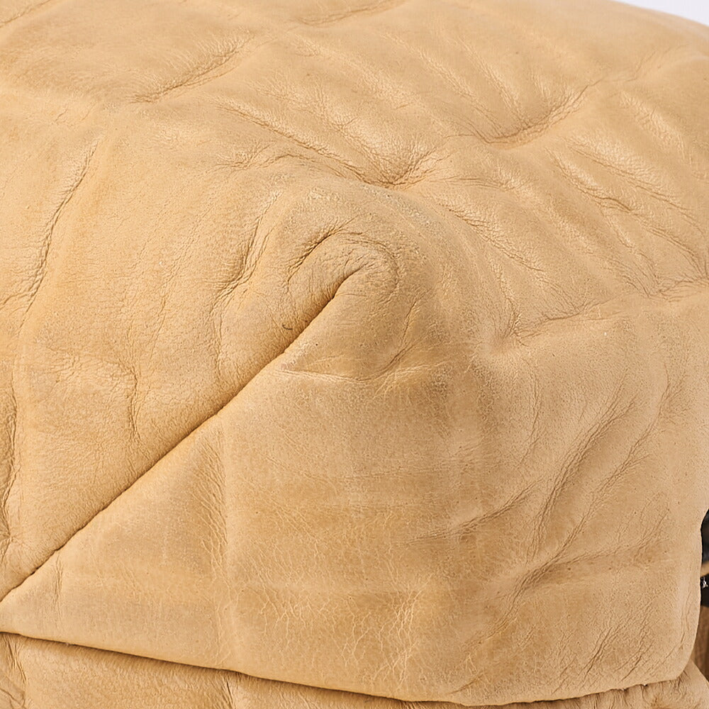 CHANEL Shoulder Bag, Chain Shoulder, Gamaguchi, Canvas, Beige, Silver-Tone Hardware, Pre-Owned - Vintage La Charme