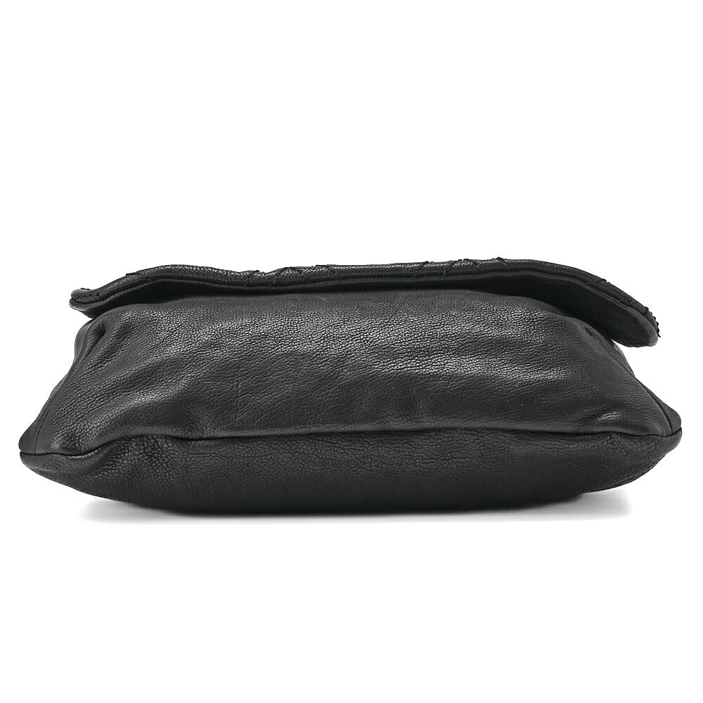CHANEL Shoulder Bag, Chain Shoulder, Matelasse, Caviar Skin, Black, Silver-Tone Hardware, Pre-Owned - Vintage La Charme