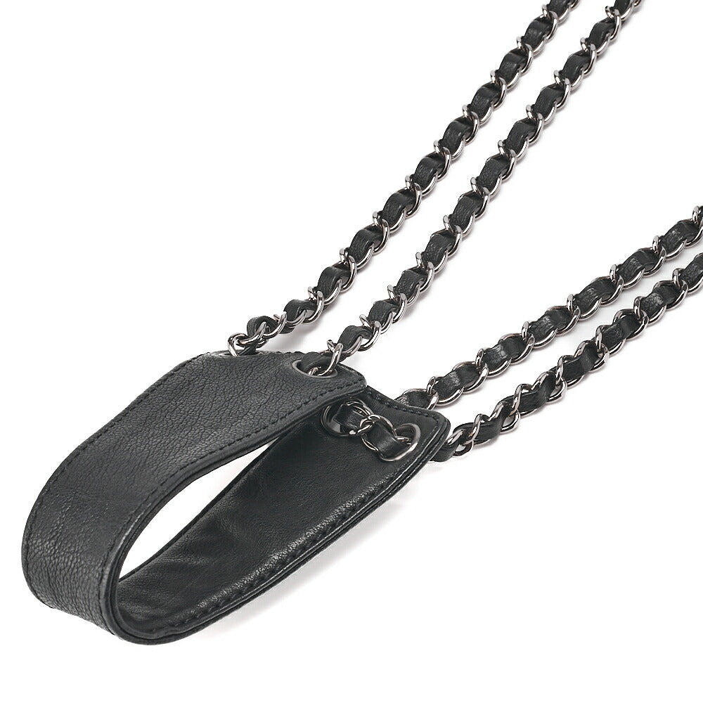 CHANEL Shoulder Bag, Chain Shoulder, Matelasse, Caviar Skin, Black, Silver-Tone Hardware, Pre-Owned - Vintage La Charme