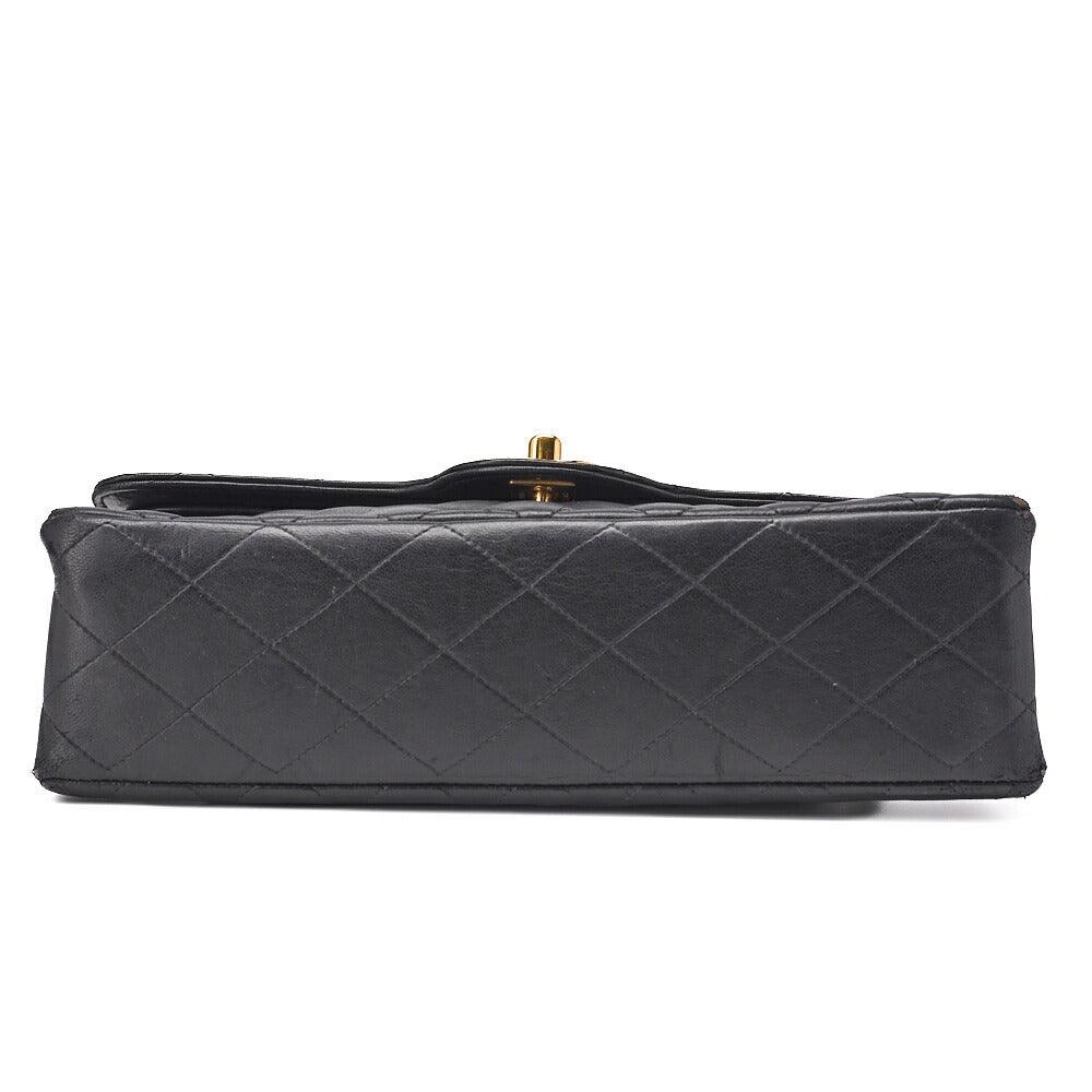 CHANEL Shoulder Bag, Matelasse Double Flap, Lambskin, Black, Gold-Tone Hardware, Pre-Owned - Vintage La Charme
