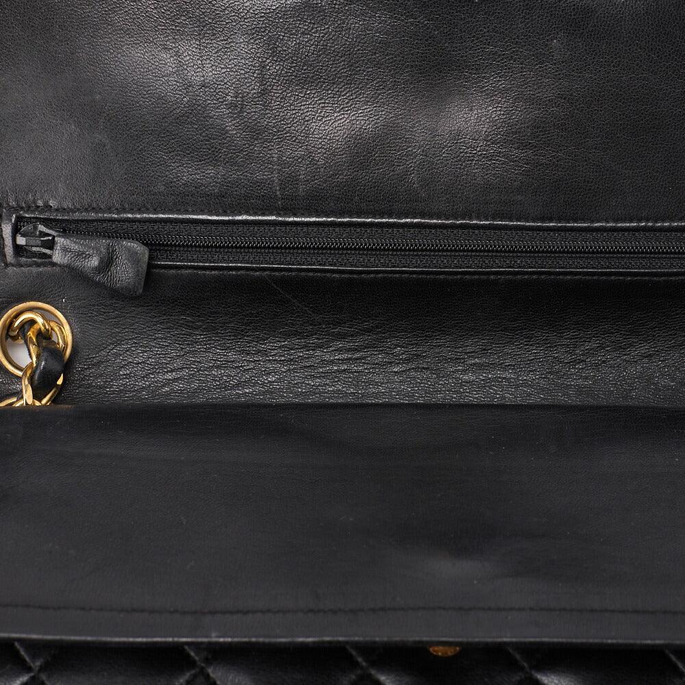 CHANEL Shoulder Bag, Matelasse Double Flap, Lambskin, Black, Gold-Tone Hardware, Pre-Owned - Vintage La Charme