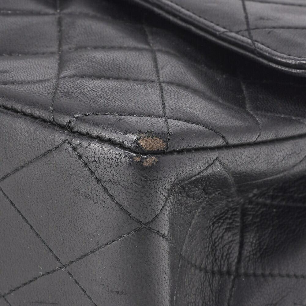 CHANEL Shoulder Bag, Matelasse Double Flap, Lambskin, Black, Gold-Tone Hardware, Pre-Owned - Vintage La Charme