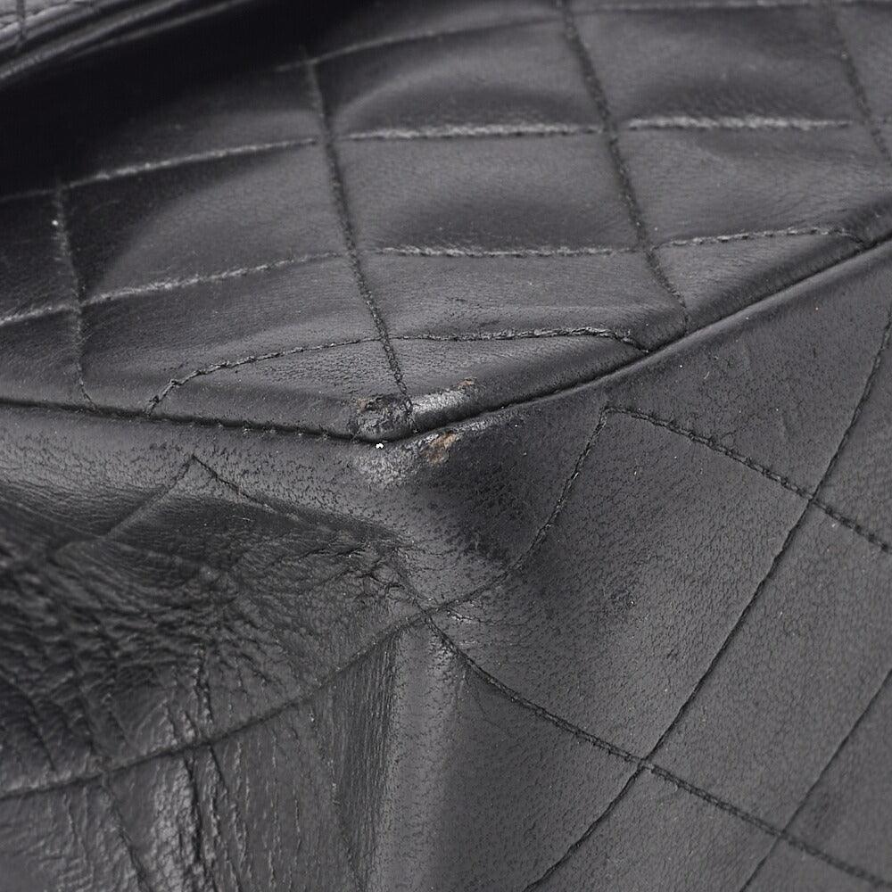 CHANEL Shoulder Bag, Matelasse Double Flap, Lambskin, Black, Gold-Tone Hardware, Pre-Owned - Vintage La Charme