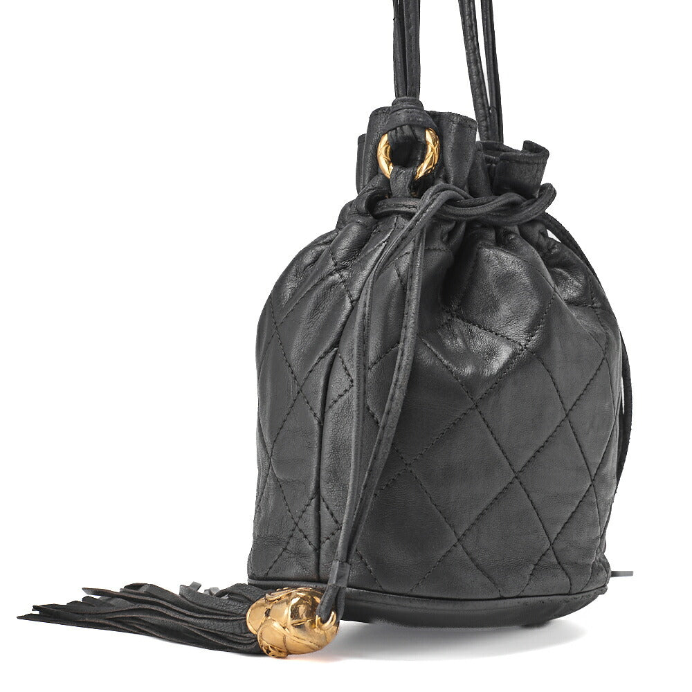 CHANEL Chain Shoulder Bag Mini Matelasse Lambskin Black Gold-Tone Hardware Pre-Owned - Vintage La Charme