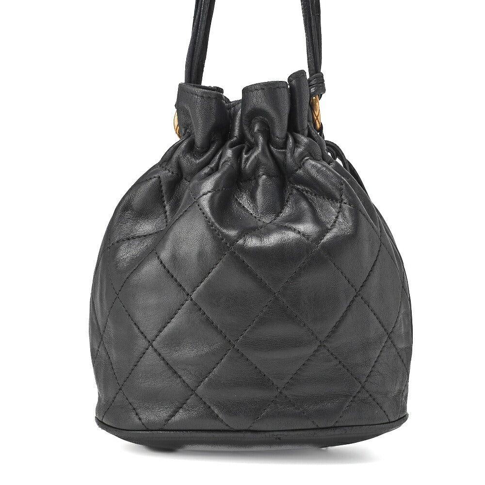 CHANEL Chain Shoulder Bag Mini Matelasse Lambskin Black Gold-Tone Hardware Pre-Owned - Vintage La Charme