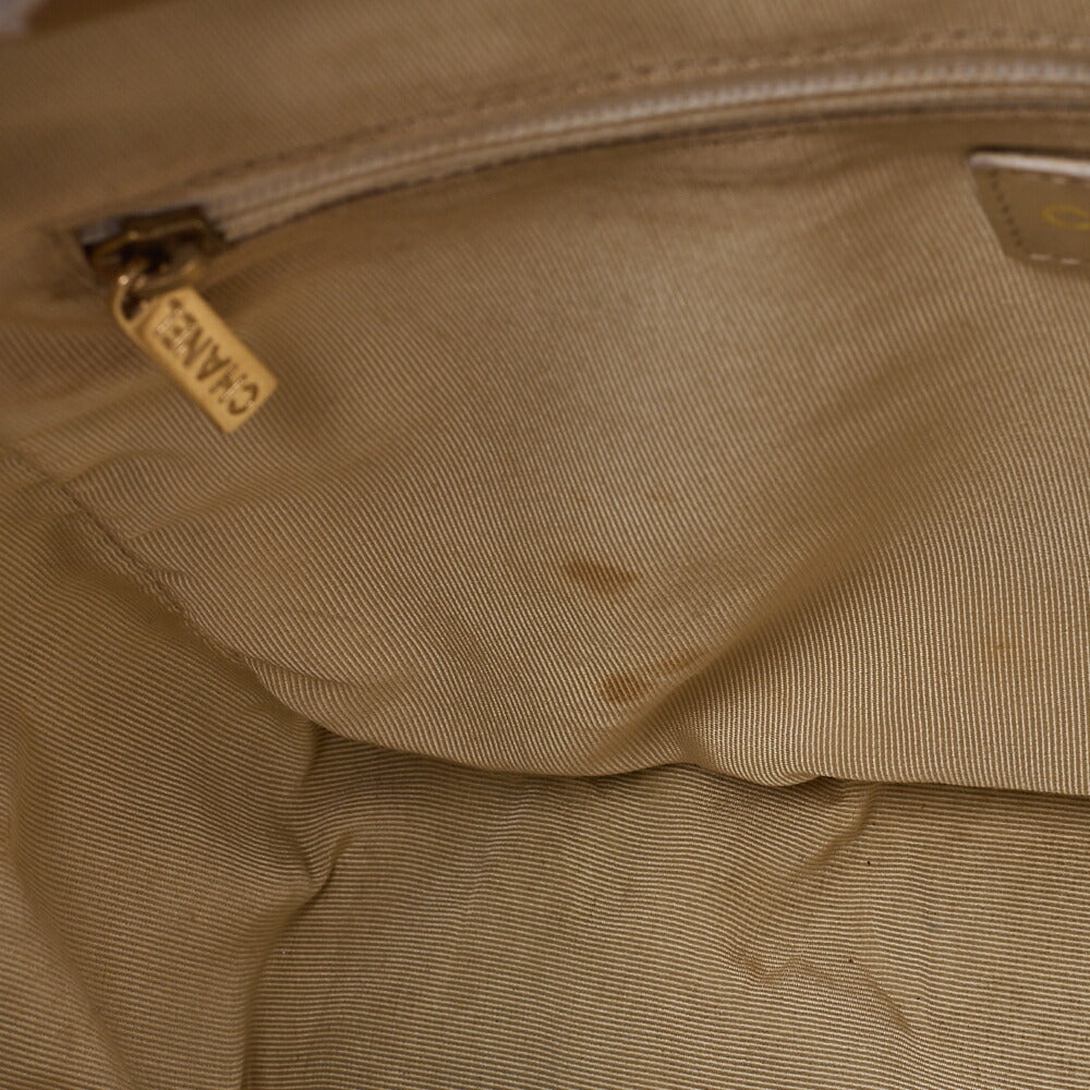 CHANEL Shoulder Tote Bag Choco Bar Coco Mark Lambskin Beige Gold-Tone Hardware Pre-Owned - Vintage La Charme