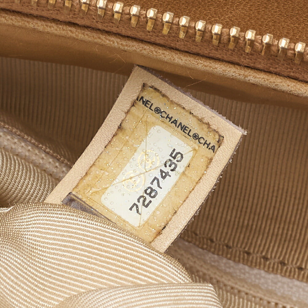CHANEL Shoulder Tote Bag Choco Bar Coco Mark Lambskin Beige Gold-Tone Hardware Pre-Owned - Vintage La Charme