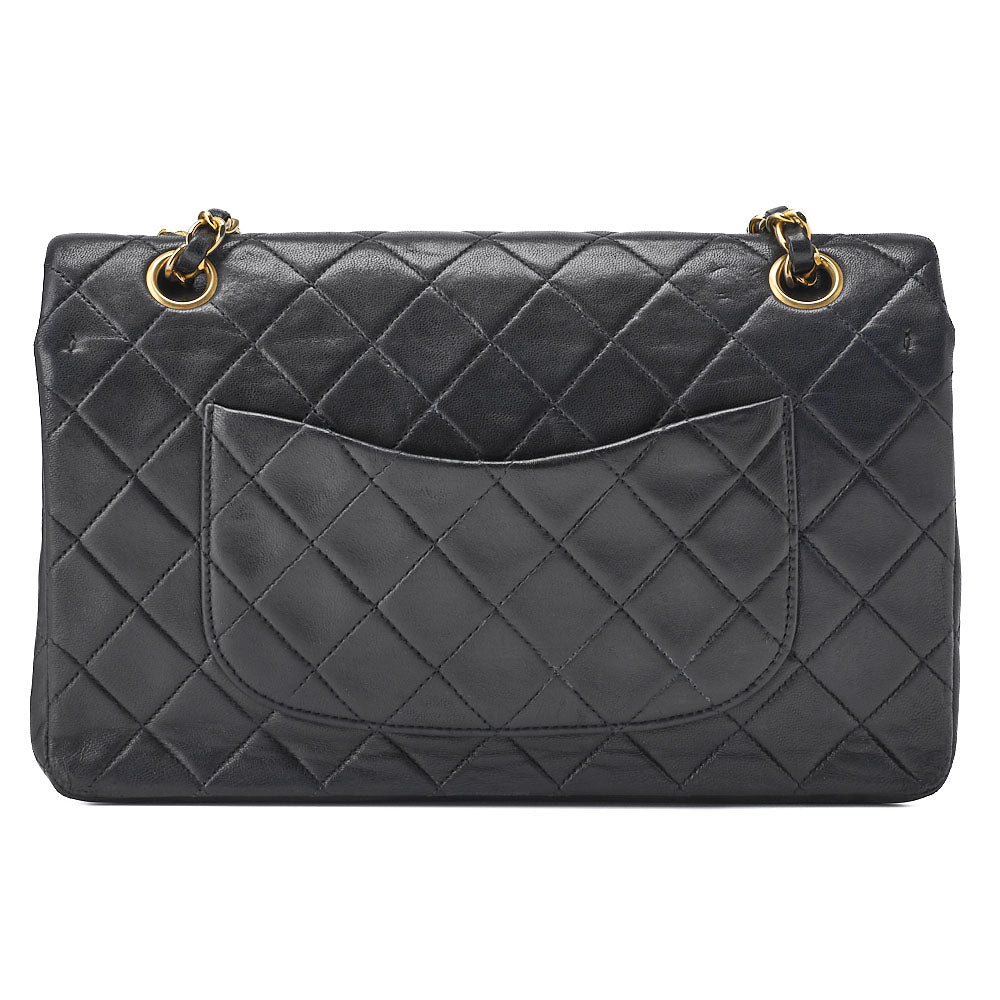 CHANEL Shoulder Bag, Chain Shoulder, Matelasse, Lambskin, Black, Gold-Tone Hardware, Pre-Owned - Vintage La Charme