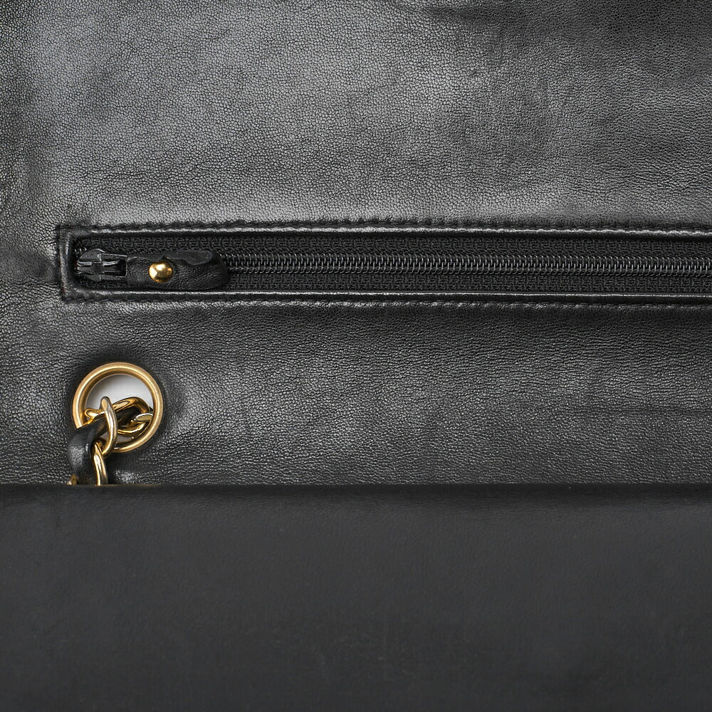 CHANEL Shoulder Bag, Chain Shoulder, Matelasse, Lambskin, Black, Gold-Tone Hardware, Pre-Owned - Vintage La Charme