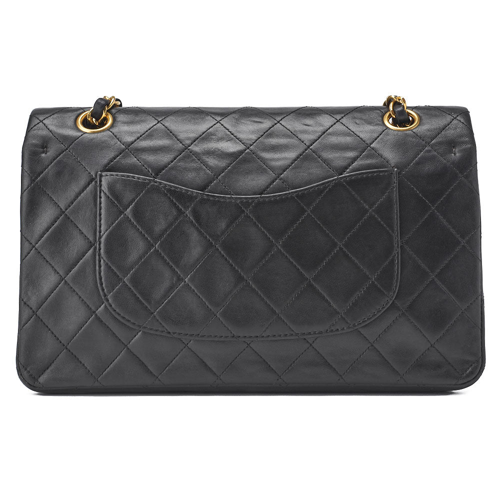 CHANEL Shoulder Bag, Chain Shoulder, Matelasse, Lambskin, Black, Gold-Tone Hardware, Pre-Owned - Vintage La Charme
