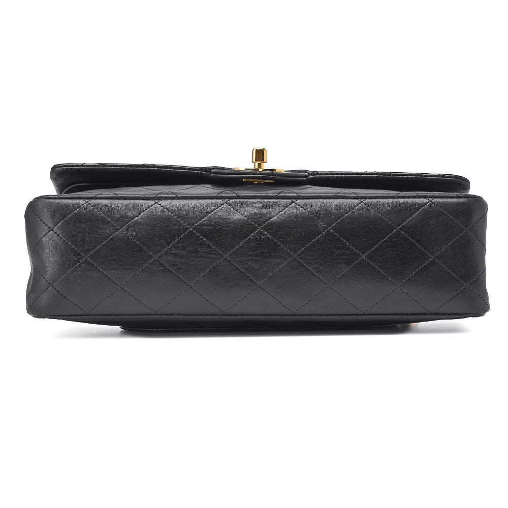 CHANEL Shoulder Bag, Chain Shoulder, Matelasse, Lambskin, Black, Gold-Tone Hardware, Pre-Owned - Vintage La Charme