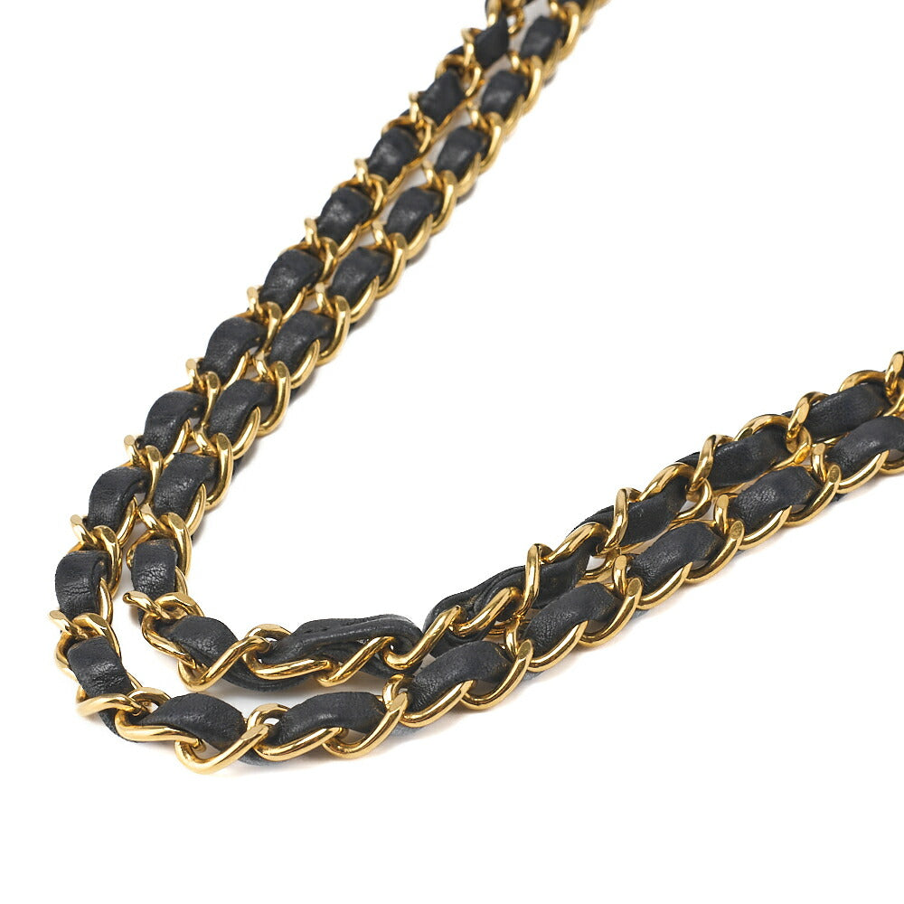 CHANEL Shoulder Bag, Chain Shoulder, Matelasse, Lambskin, Black, Gold-Tone Hardware, Pre-Owned - Vintage La Charme