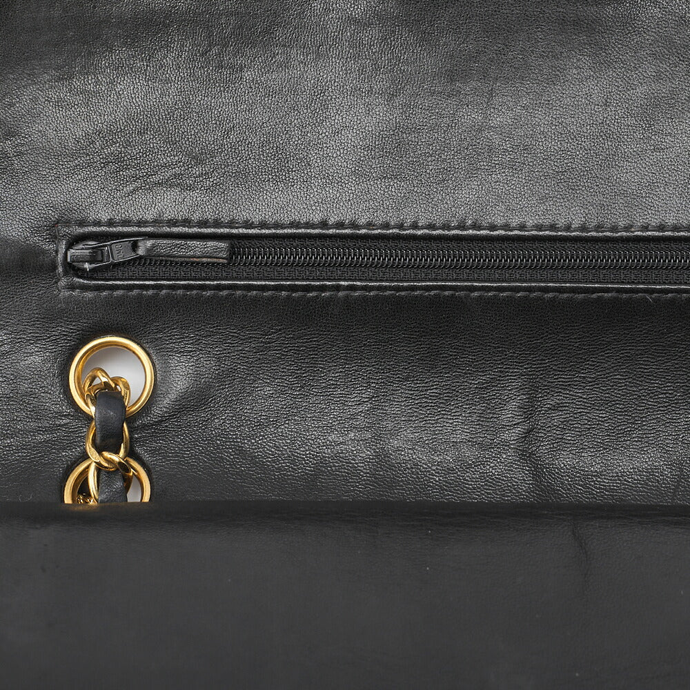 CHANEL Shoulder Bag, Chain Shoulder, Matelasse, Lambskin, Black, Gold-Tone Hardware, Pre-Owned - Vintage La Charme