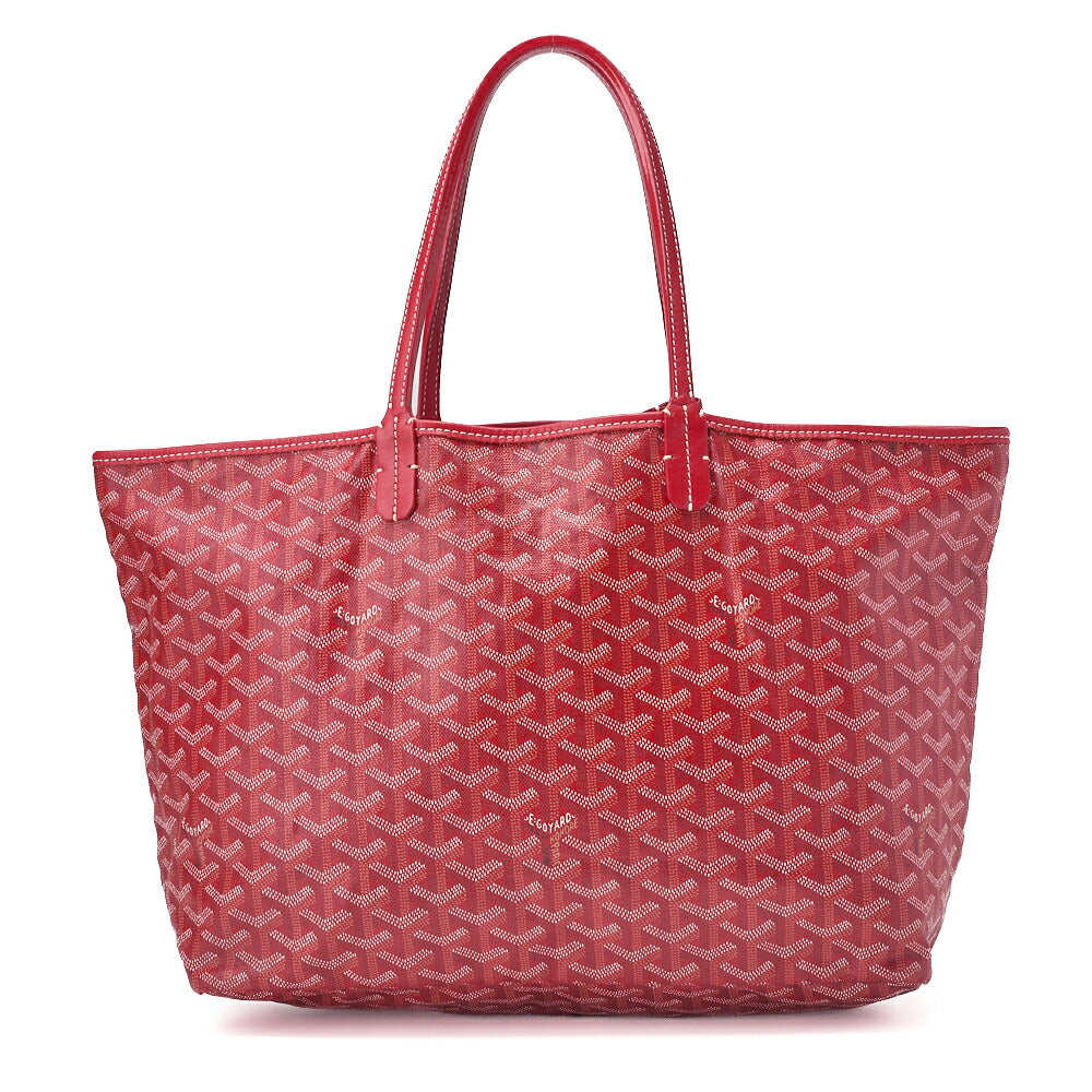 GOYARD Saint Louis PM Tote Bag Coated Canvas Red Silver-Tone Hardware Pre-Owned - Vintage La Charme