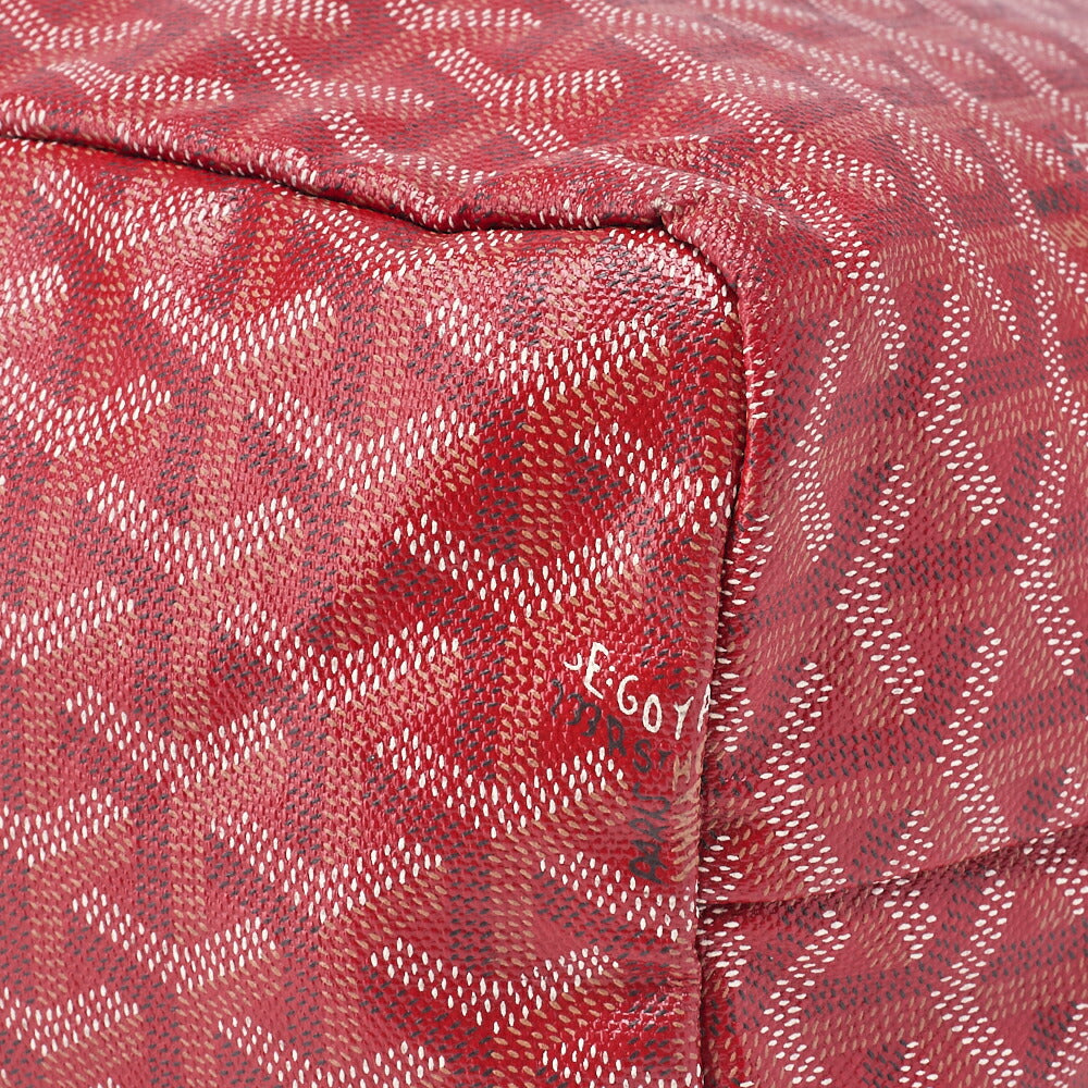 GOYARD Saint Louis PM Tote Bag Coated Canvas Red Silver-Tone Hardware Pre-Owned - Vintage La Charme