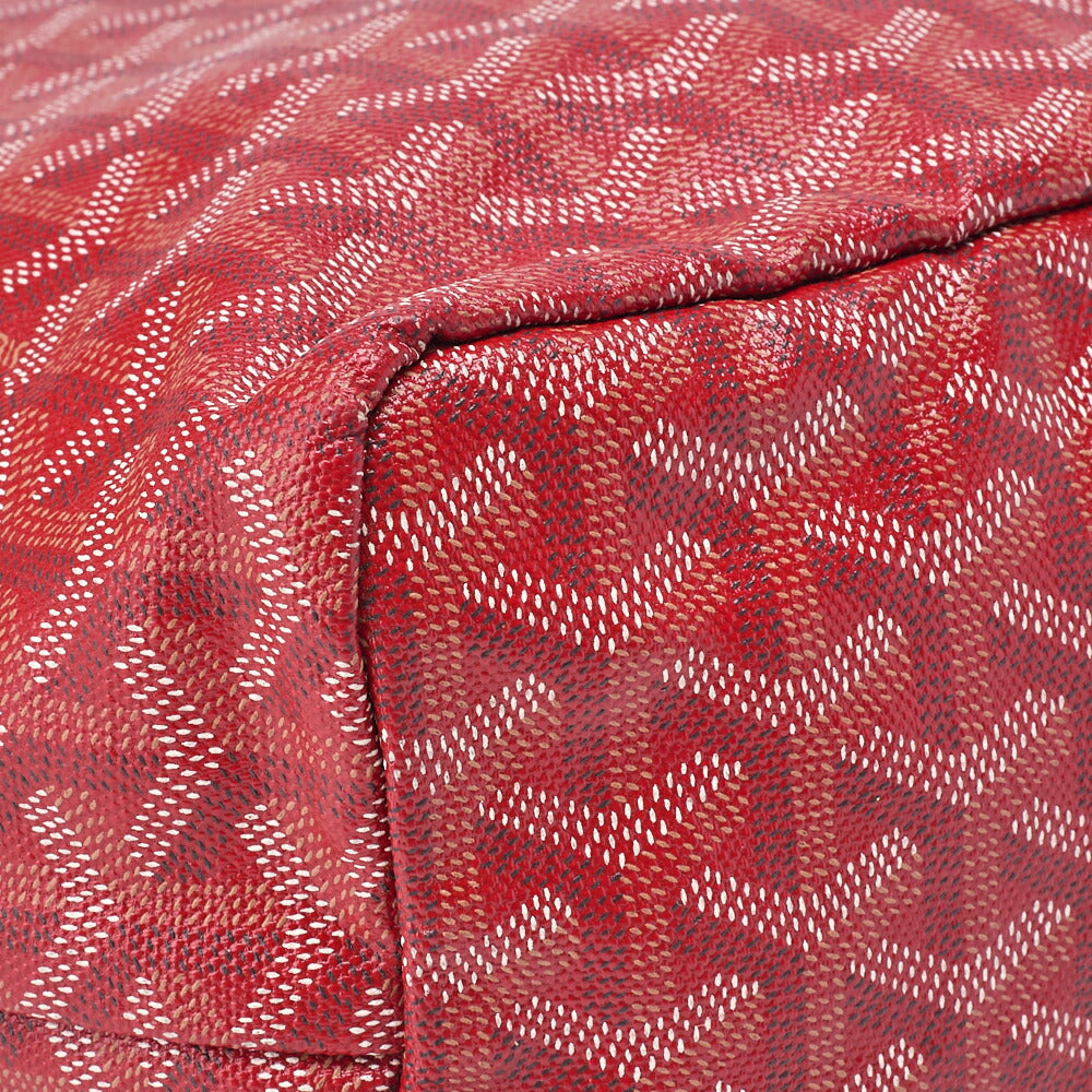 GOYARD Saint Louis PM Tote Bag Coated Canvas Red Silver-Tone Hardware Pre-Owned - Vintage La Charme