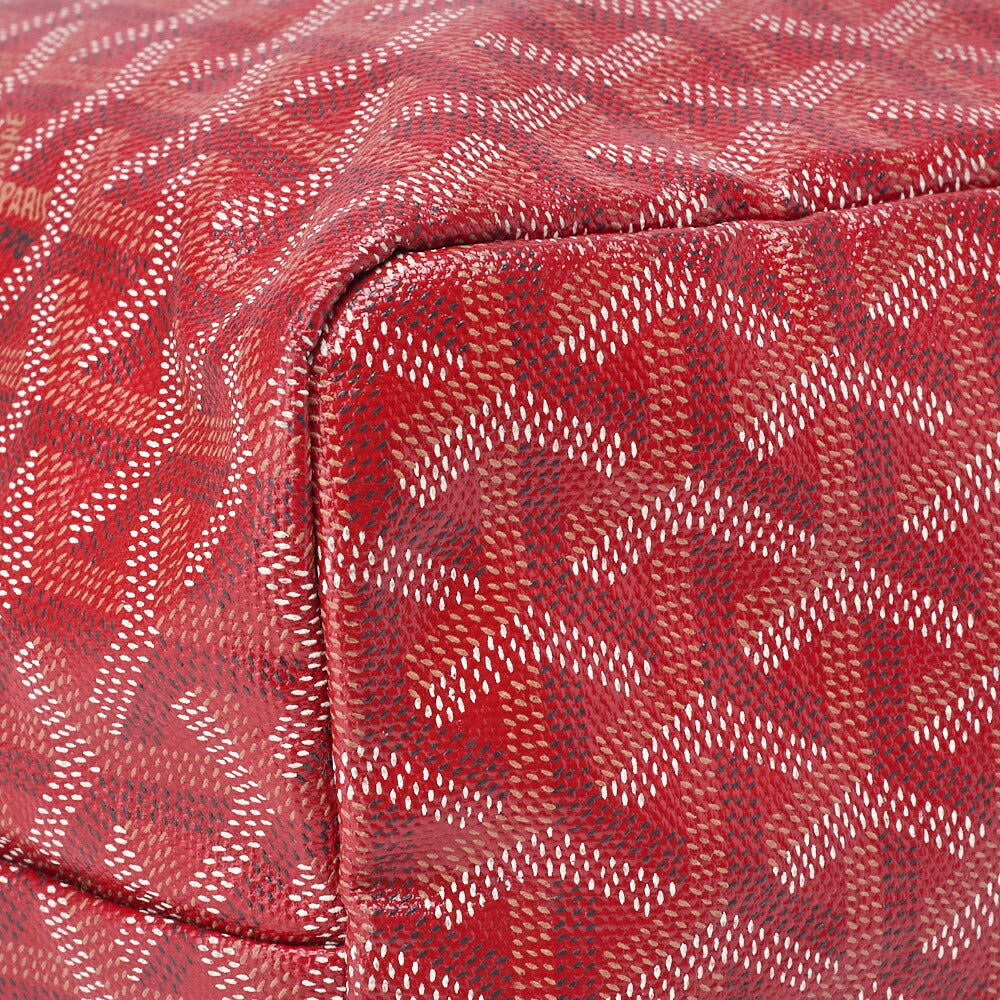 GOYARD Saint Louis PM Tote Bag Coated Canvas Red Silver-Tone Hardware Pre-Owned - Vintage La Charme