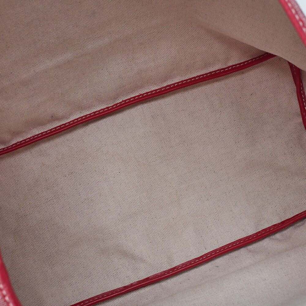 GOYARD Saint Louis PM Tote Bag Coated Canvas Red Silver-Tone Hardware Pre-Owned - Vintage La Charme